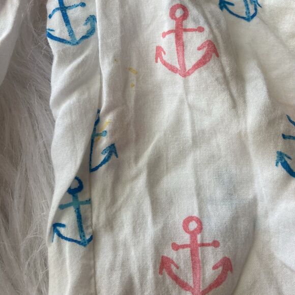 Forever 21 Lounge Pants Size S Anchors Nautical Drawstring White Blue Red Sleep - Picture 5 of 9